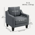 thumbnail image 3 of HOMCOM Armchair, Linen Accent Chair with Pocket Spring, Charcoal Grey, 3 of 10