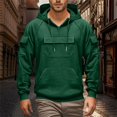thumbnail image 2 of Blekii Men's Cargo Pocket Hoodie, Utility Style Pullover Sweatshirt, Large Pocket Detail on Chest, Durable Casual Top for Work Or Outdoor Use, Rugged Streetwear Look, Functional for, 2 of 8