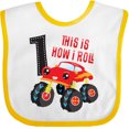 thumbnail image 3 of Inktastic Monster Truck How I Roll 1st Birthday Boys Baby Bib, 3 of 4
