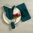 thumbnail image 3 of Fingercraft Cloth Napkins, 100% Linen Table Napkins, 20 in x 20 in, Set of 6, Teal, 3 of 5