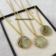 thumbnail image 4 of Unique Genuine Prehnite Woman Necklace, Handmade Gold Plated Necklace, Green Prehnite Gemstone Jewelry, Wedding Gift Necklace, Gift For Her, 4 of 12