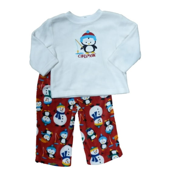 Joe Boxer Chillaxin Infant Toddler Boys Fleece Sleepwear Set Penguin Pajamas 12m
