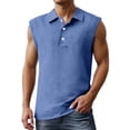 thumbnail image 2 of Tank Tops Men Summer Casual Lightweight Breathable Collared Sleeveless Polo Shirt Vacation Beach Shirt, 2 of 6