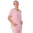 thumbnail image 4 of Secret Treasures Women's Short Sleeve Top and Joggers with Makeup Bag, 3-Piece Knit PJ Set, 4 of 7