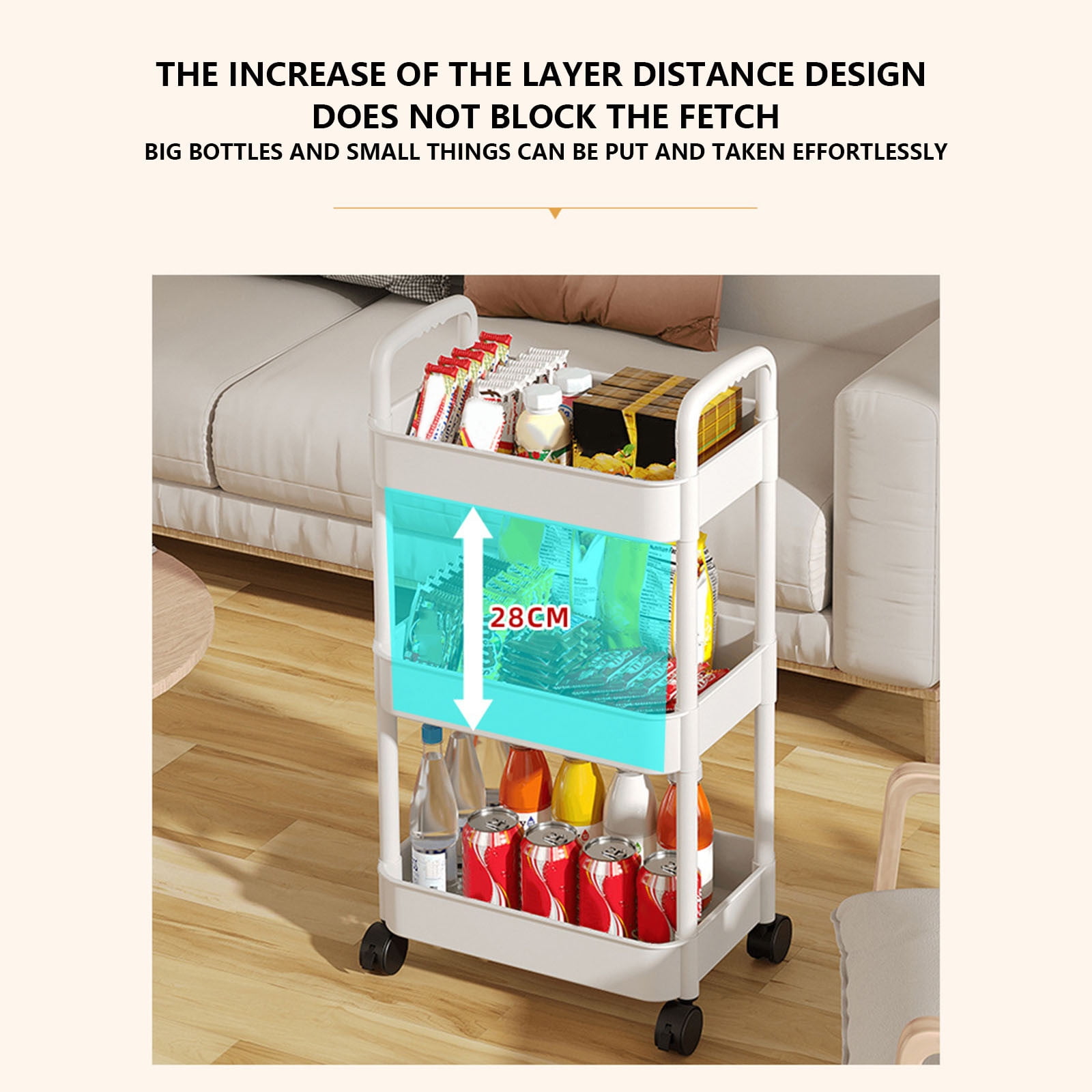 CVLNCYCLING Shower Caddy Shower Organizer Bathroom Shower Shelves,Corner Shower Caddy,3-Tier Rolling Storage Cart with Wheels for Bathroom,Kitchen,Countertop