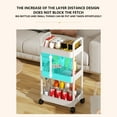 thumbnail image 2 of Bxaolu 3-Tier Plastic Rolling Utility Cart with Handle, Multi-Functional Storage Trolley for Office, Living Room, Kitchen, Movable Storage Organizer with Wheels, White, 2 of 9