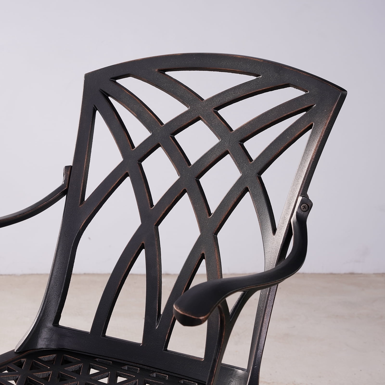 Withniture Cast Aluminum Patio Dining Chairs Set of 2 Outdoor Dining Chairs Metal Patio Chairs Set Bronze
