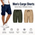 thumbnail image 2 of Men's Performance Cargo Shorts 11" Inseam Summer Quick Dry Outdoor Short Pants Casual Knee Length Elastic Waist Drawstring Utility Shorts with 4 Pockets for Work, 2 of 8