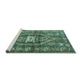 thumbnail image 2 of Ahgly Company Machine Washable Indoor Round Persian Turquoise Blue Traditional Area Rugs, 5' Round, 2 of 4