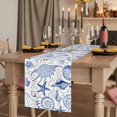 thumbnail image 2 of Table Runners 108 Inches Long Dress Scarves, Navy Blue Coastal Farmhouse Coffee/Dining/Kitchen Table Runner for Living Room, Nautical Ocean Shell Starfish Sea 13x108 Inch, 2 of 9