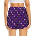 thumbnail image 4 of Goofa Purple Mardi Gras Printed Women 2 in 1 Running Shorts,Quick Dry Athletic Workout Shorts,High Waisted Athletic Shorts with Liner Pockets-Small, 4 of 9