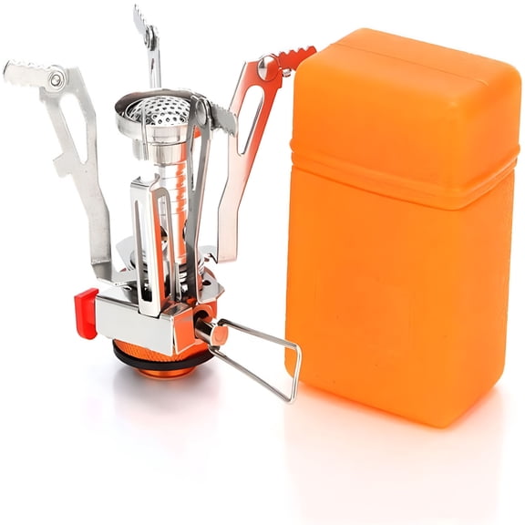 HIBIBUD Portable Camping Stoves Backpacking Stove with Piezo Ignition Stable Support Wind-Resistance Camp Stove for Outdoor Camping Hiking Cooking