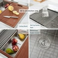 thumbnail image 3 of 33" x 22" Drop in Kitchen Sink, 304T Stainless Steel Topmount Workstation Sink, Single Bowl with Integrated Ledge, 3 of 8