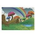 thumbnail image 1 of Mushroom Cutting Board, Countryside Sunny Playful Environment Foliage Rainbow Spring Scenery Room, Decorative Tempered Glass Cutting and Serving Board, Large Size, Multicolor, by Ambesonne, 1 of 1