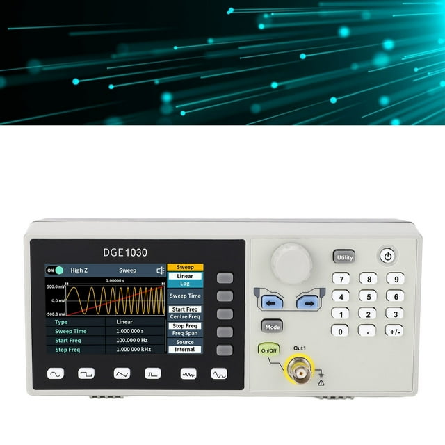 DGE1030 Générateur de Signal 30 MHz, Générateur de Formes d'Ondes Arbitraires 1 Hz à 30 MHz avec Modulation AM FM PM FSK 160+ Formes d'Ondes pour Tests en Laboratoire Ingénierie