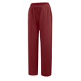 thumbnail image 5 of SELONE Pants for Women Plus Size Mid Waist Lounge Pants Cotton Linen Full Length Trouser Loose Casual Long Beach Pants Pull on Solid Straight Lightweight Comfy Wine 3XL Tall Breathable Summer Clothes, 5 of 5