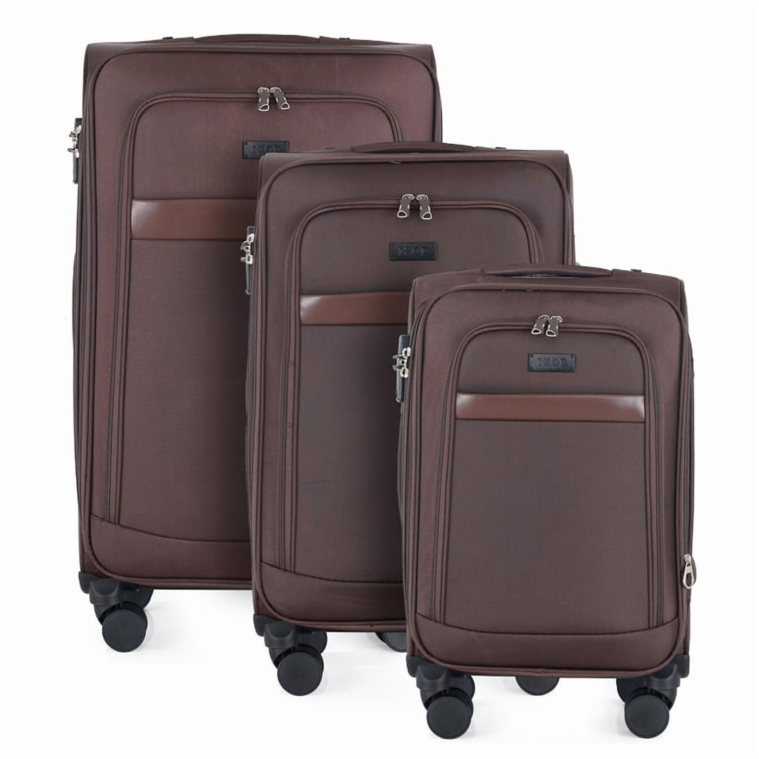 IZOD Soft Shell Expandable Spinner Luggage Set with Combo Lock, 3