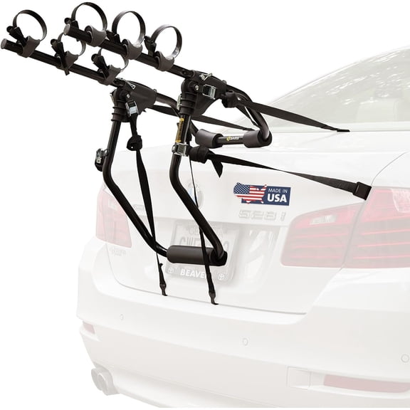 Saris Guardian Trunk Bike Rack – No-Hitch Bicycle Carrier for Car, Sedan, Hatchback, SUV, Van, – Foldable Steel Mount – Easy Installation, American-Made, Fits Up to 3 Bikes (35 lbs Each)
