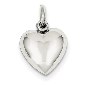 Lex & Lu Sterling Silver Puffed Heart Charm LAL105997