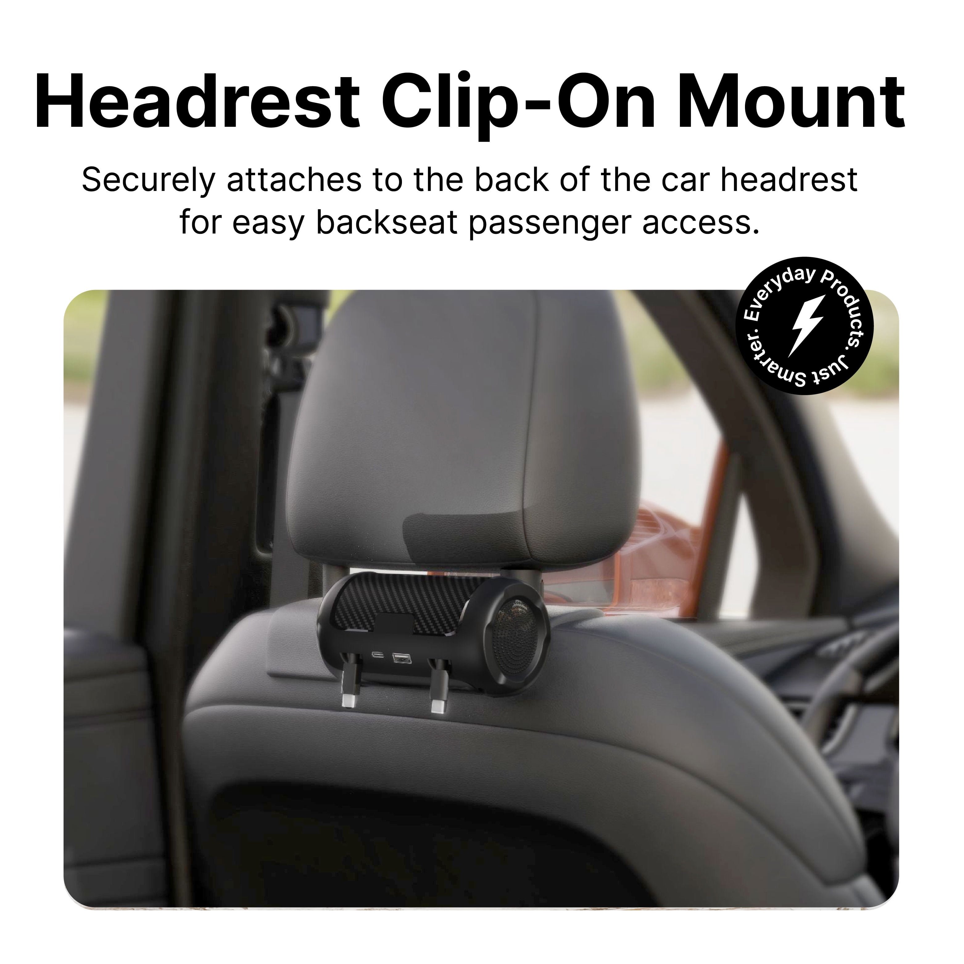 IJS Retractable Car Charger, Backseat 4 in1 Adapter | Fast Car Charger, 2×30W PD USB-C | Compatible with IPhone, Samsung, Pixel