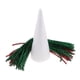 thumbnail image 2 of Espuma de poliestireno 20cm Zulema para árbol de Navidad y 40 piezas de tallos de oropel rojo verde, 2 of 8