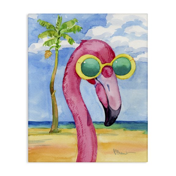 Stupell Industries Coastal Looking Good Flamingo Tropical Canvas Art, 30 x 40, by Paul Brent