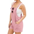 thumbnail image 4 of HUBERY Women Adjustable Straps Sleeveless Pocket Solid Color Shortall Romper, 4 of 5
