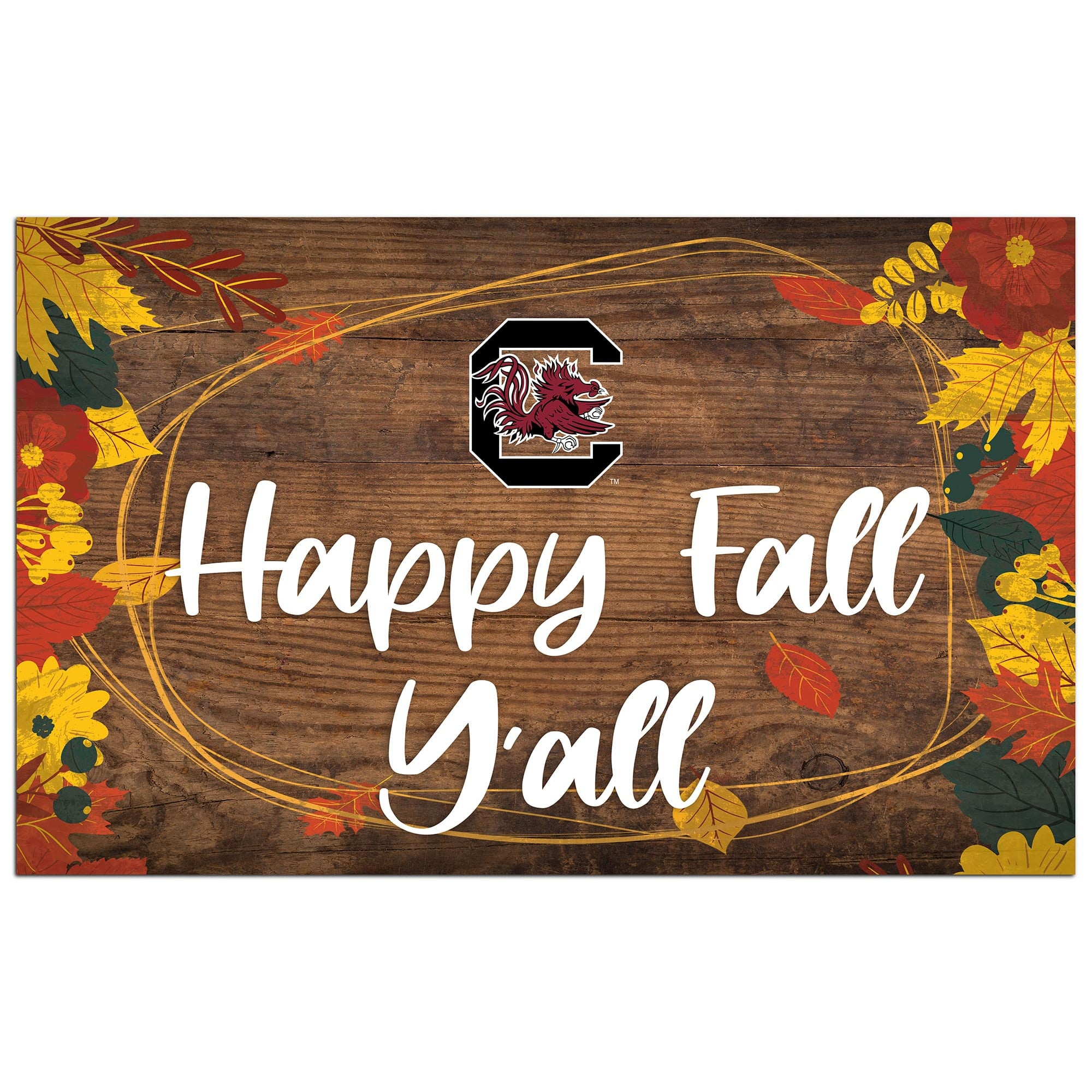 South Carolina Gamecocks 11'' x 19'' Happy Fall Y'all Sign
