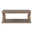 thumbnail image 5 of Oufan 43.5” Rectangular Coffee Table with Storage Shelf, Farmhouse Wood Center Table for Living Room, Modern 2-Tier Tea Table with Open Shelf, Brown, 5 of 6