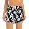 thumbnail image 4 of Lsque Lilies Flowers Printed Women's Running Shorts with Liner Pockets,Elastic Quick Dry Workout Athletic Gym Yoga Shorts,Womens High Waist Shorts-X-Large, 4 of 9