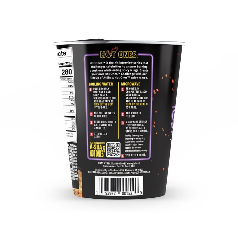 6 pack) Hot Ones x A-Sha Sweet Chili Ramen Noodle Soup - Walmart.com