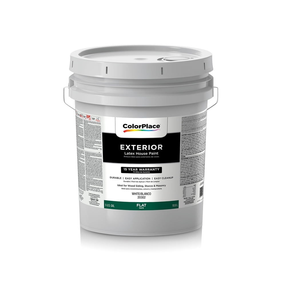 ColorPlace Exterior Flat Paint, White