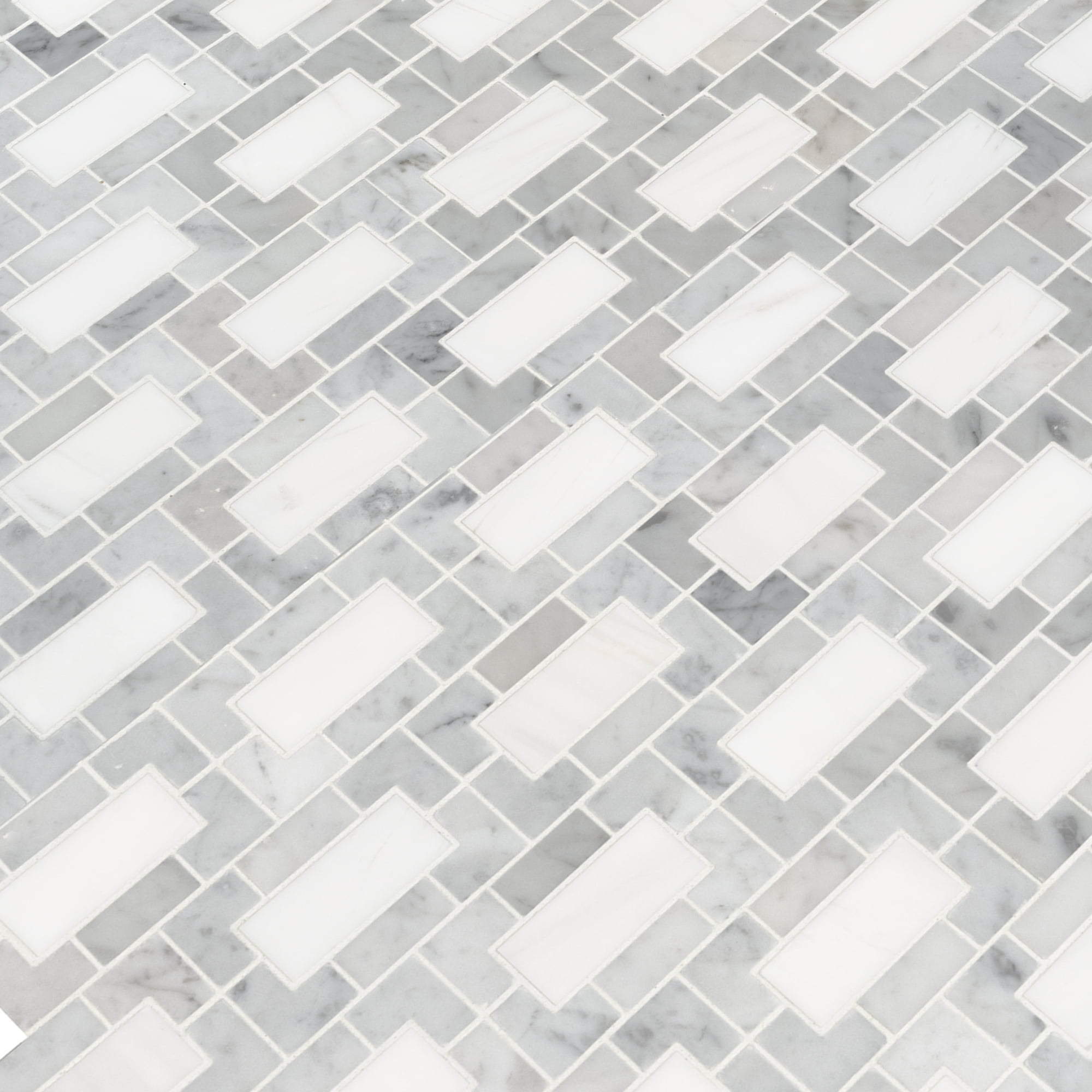 MSI Brixstyle Blanco 12 in. x 12 in. x 10mm Glazed Porcelain Mesh-Mounted Mosaic Tile (6 Sq. ft. / case), Size: 12 x 12