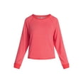 thumbnail image 6 of Joyspun Women's Cozy Lounge Collection Hacci Knit Long Sleeve Sleep Top, Sizes XS to 3X, 6 of 6