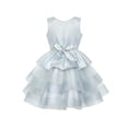 thumbnail image 3 of Girls Dress Gray Lustrous Satin Rhinestone Birthday Party 6 Years, 3 of 7
