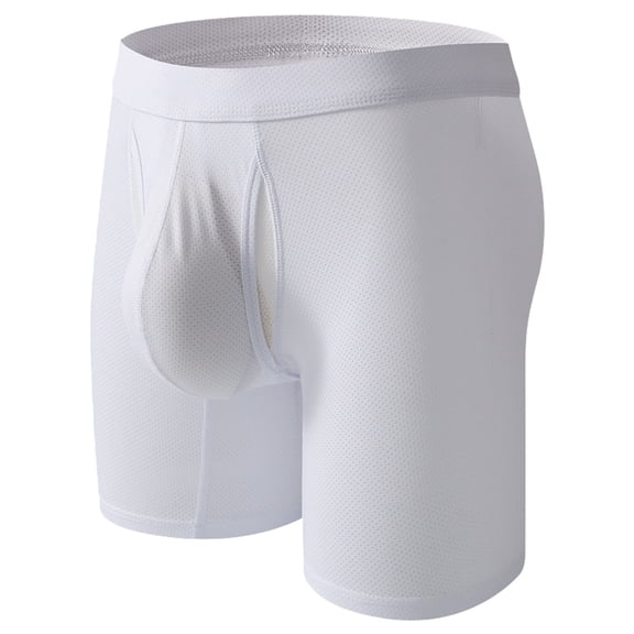 Breathable Mesh Briefs for Daily Wear in Pure Color Seamless Design with Comfortable Waistband Men’s Underwear for Everyday Comfort and All-Day Support, S, White