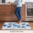 thumbnail image 5 of White Blue Flower Doormat Outdoor Entrance 24"x36", Vintage Pastoral Floral Petals Spring Absorb Moisture Dirt Door Mats, Non-Slip Rubber Backing Floor Mats Indoor, Low-Profile Front Door Rugs, 5 of 9