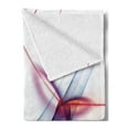 thumbnail image 2 of Spires Soft Flannel Fleece Throw Blanket, Contemporary Graphic of Artisan Spiral Molecular Wavy Scientific Theme Cell Print, Cozy Plush for Indoor and Outdoor Use, 50" x 60", Red Blue, by Ambesonne, 2 of 5
