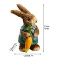 thumbnail image 2 of GadgetVLot Straw Bunny Peter Rabbit Decor Creative Children Easter Bunny Model Straw Rabbit With Lean Forward In Clothes Home Decorative, 2 of 13