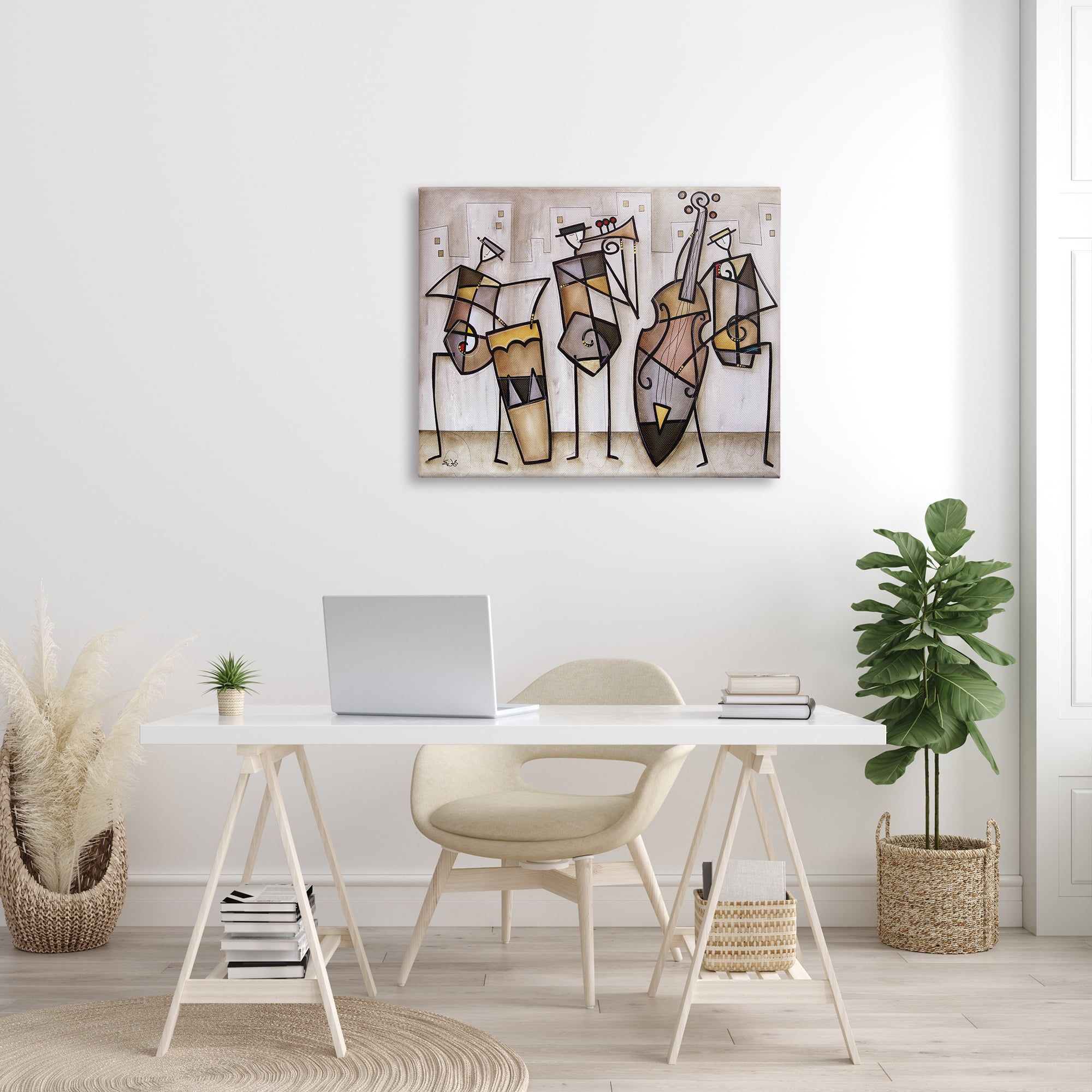 Stupell Industries Musical Trio Abstract Modern Painting Canvas Wall Art by Eric Waugh