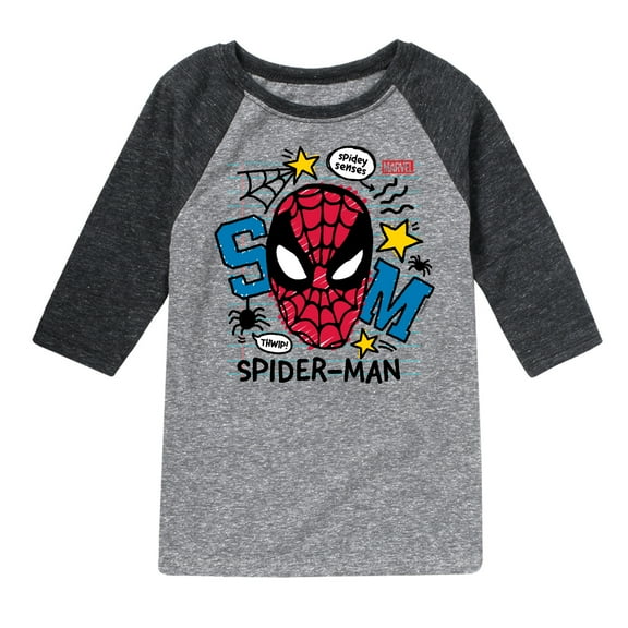 Marvel Spider-Man - Doodled Spidey - Toddler And Youth Raglan
