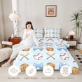 thumbnail image 4 of Meiyoeat Cute Baseball Bow Queen Comforter Set 3 Pieces, Sport Glove Print Comforter Sets Queen for Bedroom,Blue White, 4 of 6