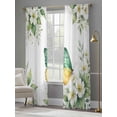 thumbnail image 3 of Spring Flowers Sheer Curtains 96 Inch Length 2 Panels Set, Watercolor Floral Butterfly Botanical Farmhouse Voile Window Treatment Semi Sheer Long Curtains for Bedroom/Living Room/Kitchen 52"x96"x2, 3 of 7