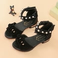 thumbnail image 7 of Sopiago Girls Sandals Low Heels Dress Pumps Ankle Strap Open Toe Flower Wedding Party Dress Shoes Girls Black,1 (Little Kid/Big Kid), 7 of 7