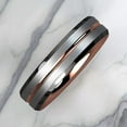 thumbnail image 7 of Tungsten Rings for Men Wedding Bands for Him 6mm Silver Brushed Rose Gold, 7 of 7