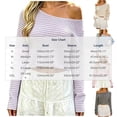 thumbnail image 2 of HTNBO Women One Shoulder Striped Long Sleeve Top Fall Going Out Tee Going Out Top Loose Fit Shirts, 2 of 6