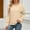 001 Beige, variant on Women's Casual Colorblock Sweatshirt Long Sleeve Crew Neck Top Loose Fit Side Split High-Low Hem Sweatshirt Top