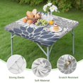 thumbnail image 4 of Blue Floral and Petal Pattern Square Fitted Tablecloth with Elastic Edge,Square Table Cover,Washable Elastic Table Cover for Home Kitchen Party Decor 34"x34", 4 of 6