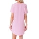 thumbnail image 3 of INSPIRE CHIC Camisón de Mujer T-shirt Vestido Colorido a Rayas con Mangas Cortas Camisón M Rosa, 3 of 6