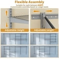 thumbnail image 5 of JFTER 4 to 8 FT Custom Closet System, Wall Mounted Closet with Hanging Rod, Metal Hanging Storage Organizer Rack Wardrobe with Shelves, Adjustable Closet System Kit for Bedroom (Gray), 5 of 9